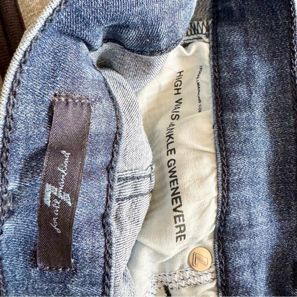 7FAM Dark Wash High Waisted Distressed Skinny Jeans Ankle Length Women's Size 26 - Picture 6 of 6